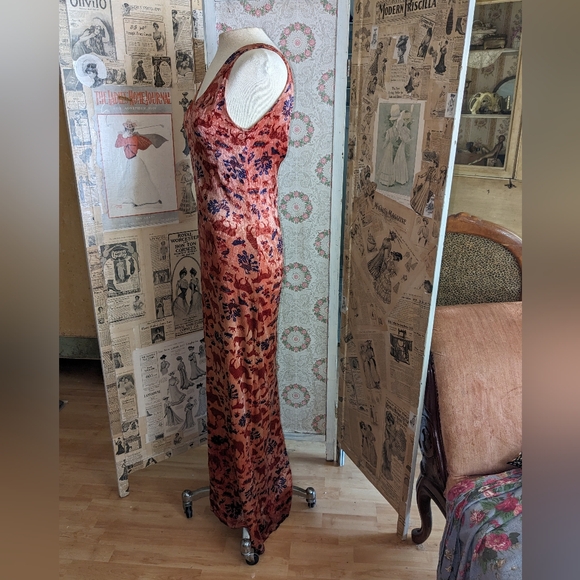 SOLD 1970s Maxi Dress Novelty Print Boho Velvet Animals OOAK Mercer Arts Center - Picture 8 of 12